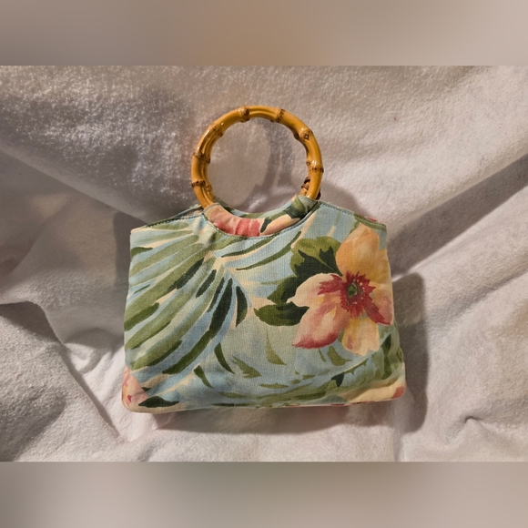 (Limited time sale.) Fossil Floral Print Women's Bag with Bamboo Handle - Picture 2 of 8